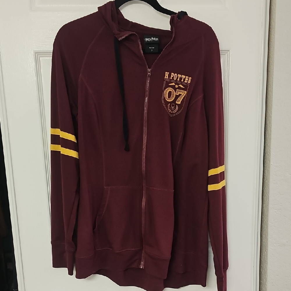 Harry Potter Maroon Zip-Up Hoodie